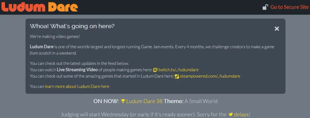 Ludum Dare官网上的比赛信息